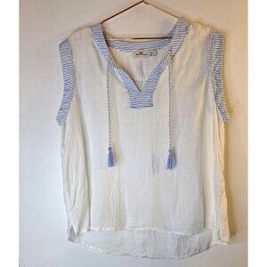 VINEYARD VINES Linen Baby Doll Top Woeman's Sz XL Coastal Cowgirl Boho‎ Casual